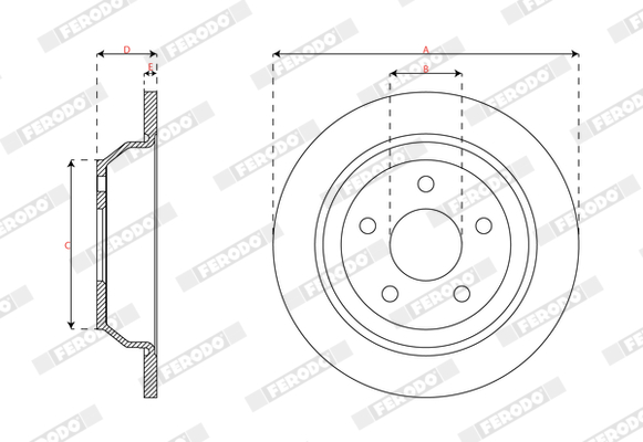 Ilustracja DDF3093C FERODO tarcza hamulcowa