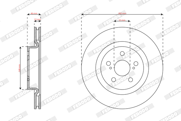Ilustracja DDF3094C FERODO tarcza hamulcowa