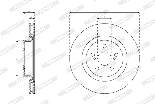 Ilustracja DDF3094C FERODO tarcza hamulcowa