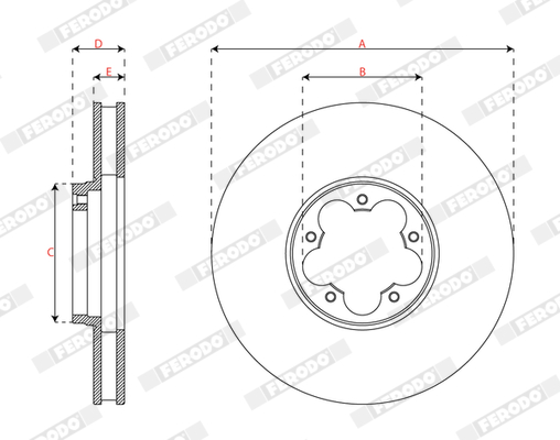 Ilustracja DDF3095C FERODO tarcza hamulcowa