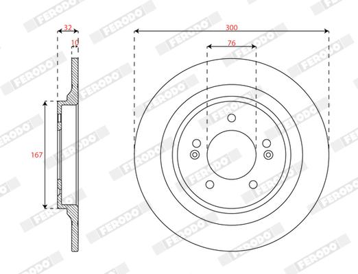 Ilustracja DDF3099C FERODO tarcza hamulcowa