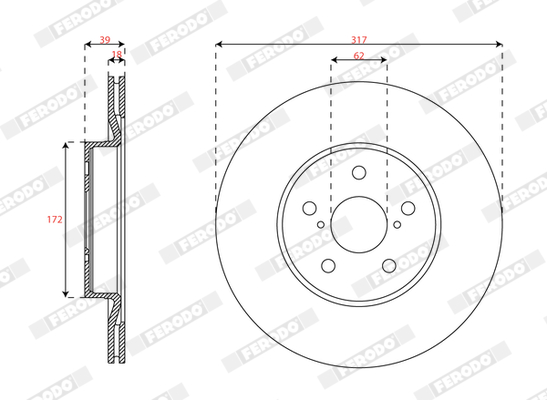 Ilustracja DDF3100C FERODO tarcza hamulcowa