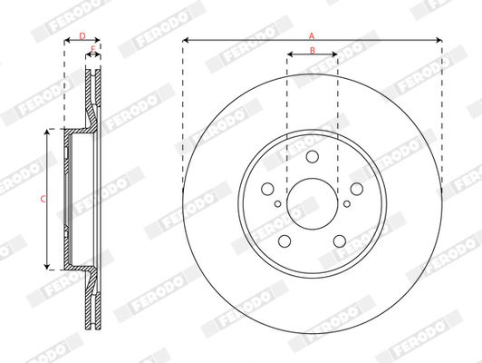 Ilustracja DDF3100C FERODO tarcza hamulcowa