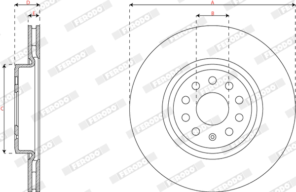 Ilustracja DDF3101C FERODO tarcza hamulcowa
