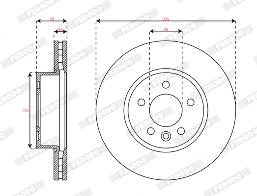 Ilustracja DDF3104C-1 FERODO tarcza hamulcowa