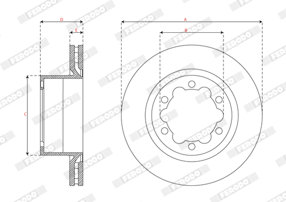 Ilustracja DDF3106C-1 FERODO tarcza hamulcowa