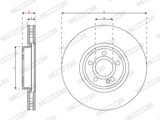 Ilustracja DDF3109C-1 FERODO tarcza hamulcowa