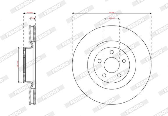 Ilustracja DDF3111C FERODO tarcza hamulcowa