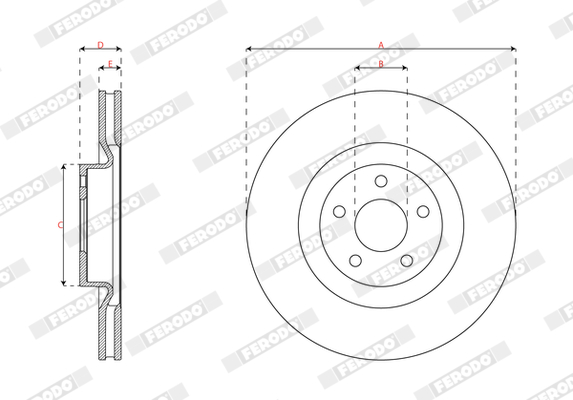 Ilustracja DDF3111C FERODO tarcza hamulcowa