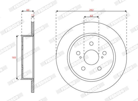 Ilustracja DDF3112C FERODO tarcza hamulcowa
