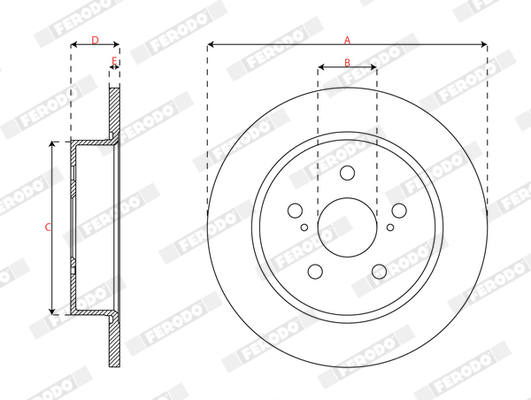 Ilustracja DDF3112C FERODO tarcza hamulcowa