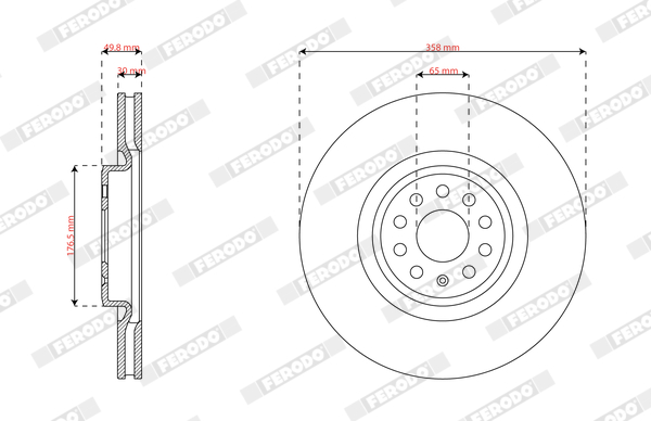 Ilustracja DDF3120C FERODO tarcza hamulcowa
