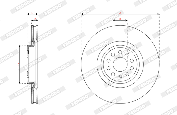 Ilustracja DDF3120C FERODO tarcza hamulcowa