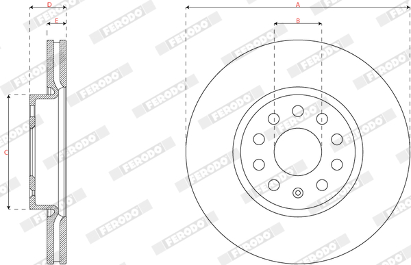 Ilustracja DDF3121C FERODO tarcza hamulcowa