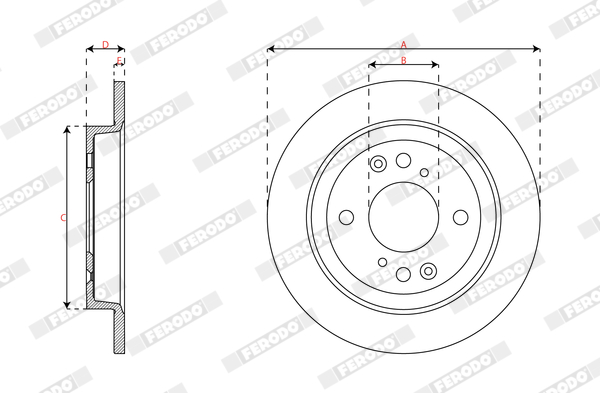 Ilustracja DDF3156C FERODO tarcza hamulcowa