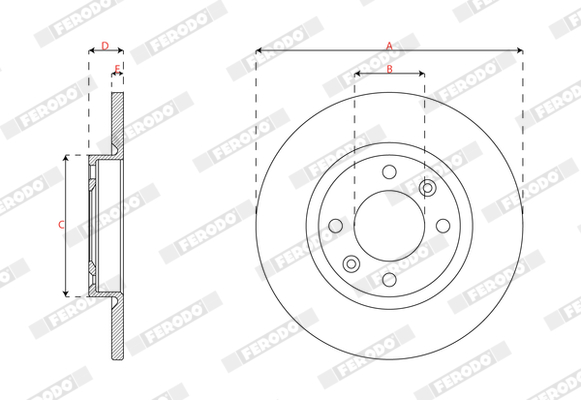 Ilustracja DDF3167C FERODO tarcza hamulcowa