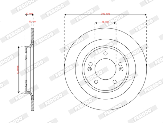 Ilustracja DDF3168C FERODO tarcza hamulcowa