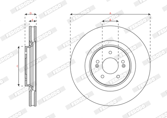 Ilustracja DDF3171C-1 FERODO tarcza hamulcowa