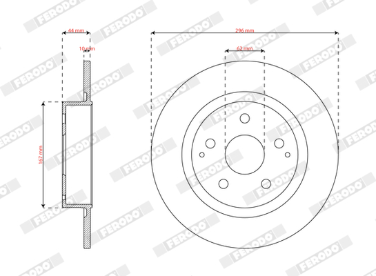 Ilustracja DDF3177C FERODO tarcza hamulcowa