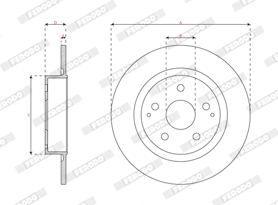 Ilustracja DDF3177C FERODO tarcza hamulcowa