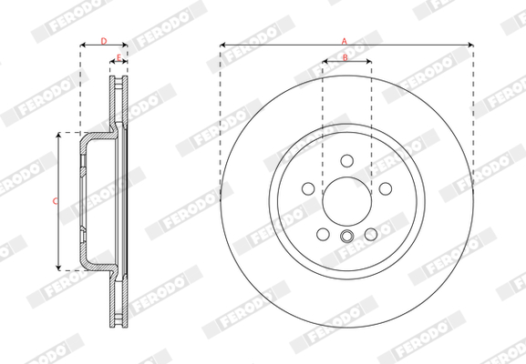 Ilustracja DDF3194LC-1 FERODO tarcza hamulcowa