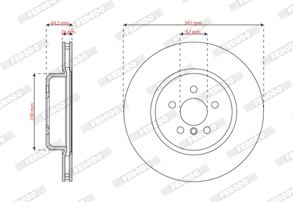 Ilustracja DDF3194RC-1 FERODO tarcza hamulcowa