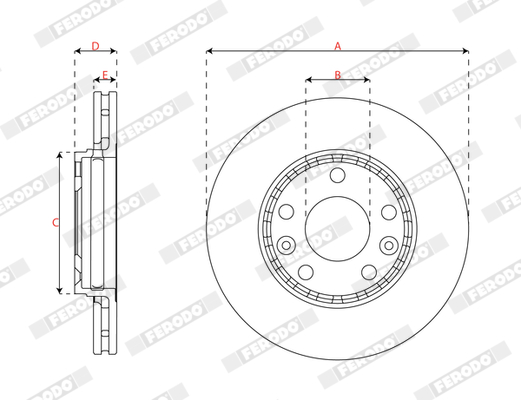 Ilustracja DDF3198C FERODO tarcza hamulcowa