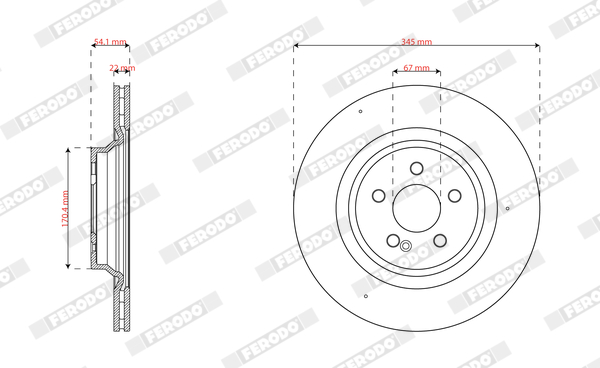 Ilustracja DDF3204C FERODO tarcza hamulcowa