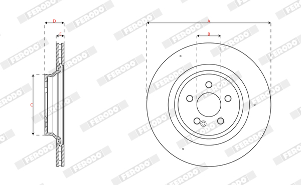 Ilustracja DDF3204C FERODO tarcza hamulcowa