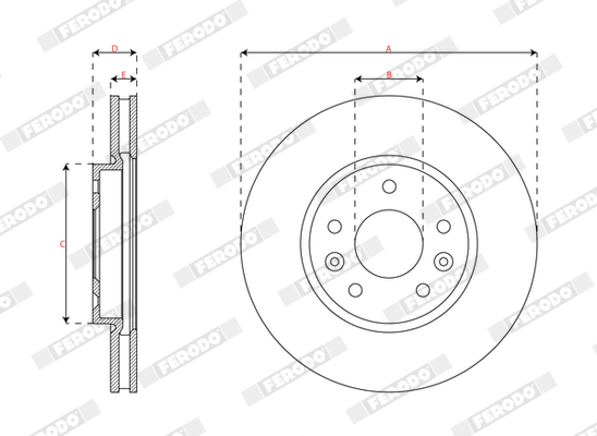 Ilustracja DDF3208C FERODO tarcza hamulcowa