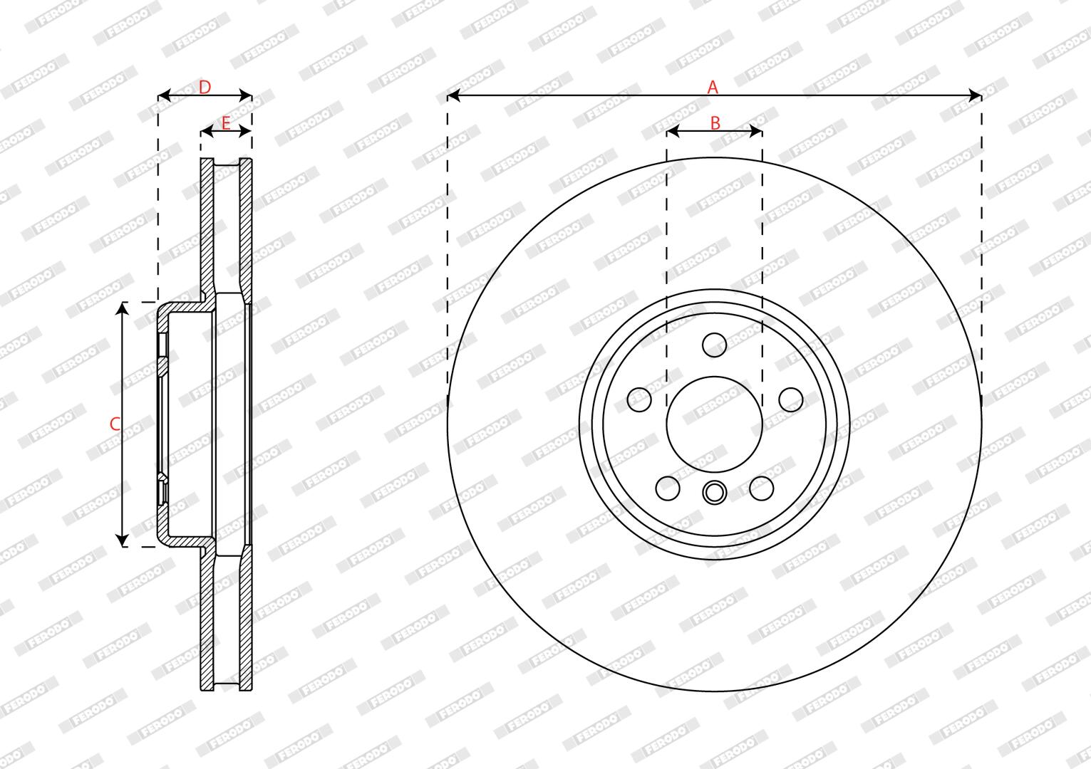 Ilustracja DDF3221LC-1 FERODO tarcza hamulcowa