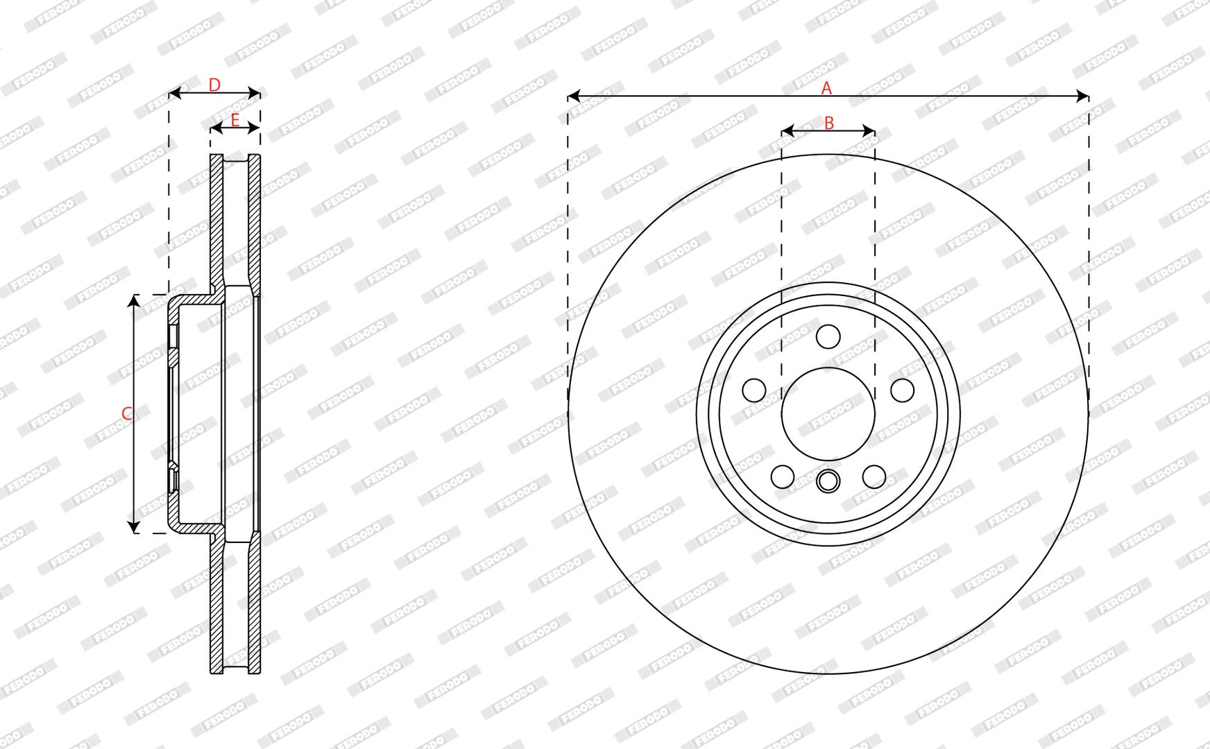 Ilustracja DDF3221RC-1 FERODO tarcza hamulcowa