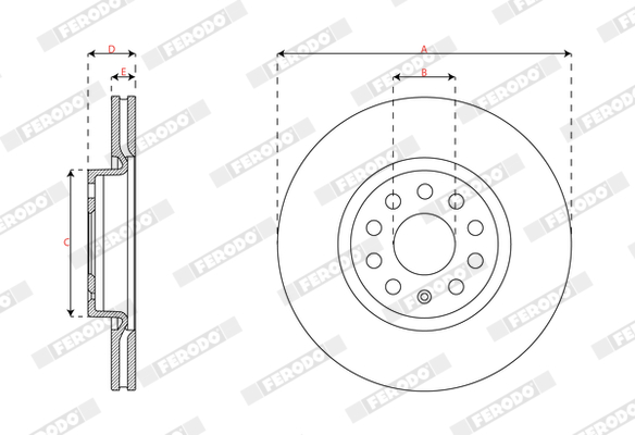Ilustracja DDF3245C FERODO tarcza hamulcowa