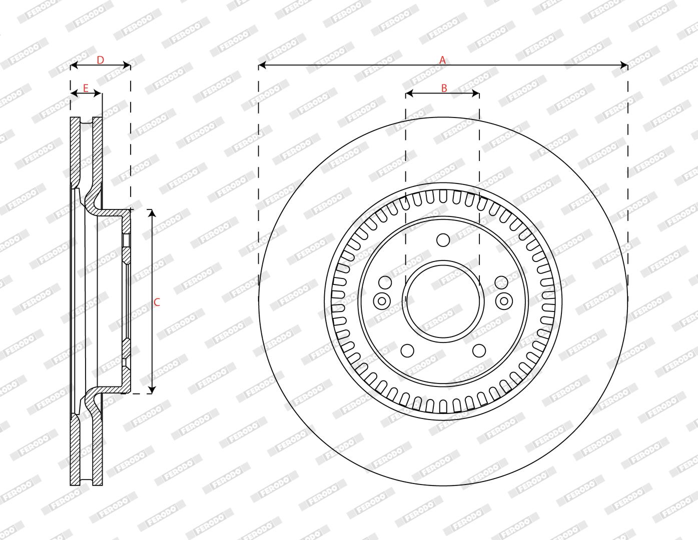 Ilustracja DDF3340C FERODO tarcza hamulcowa