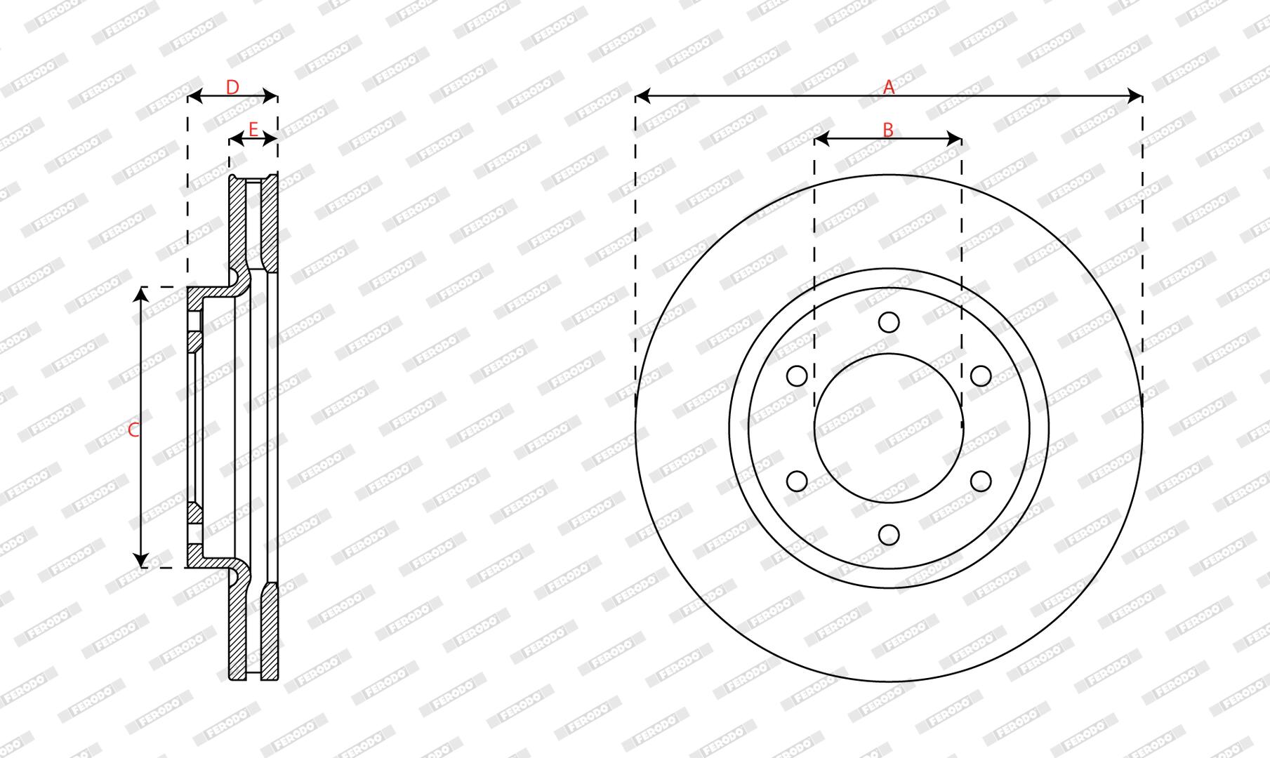 Ilustracja DDF3358C FERODO tarcza hamulcowa