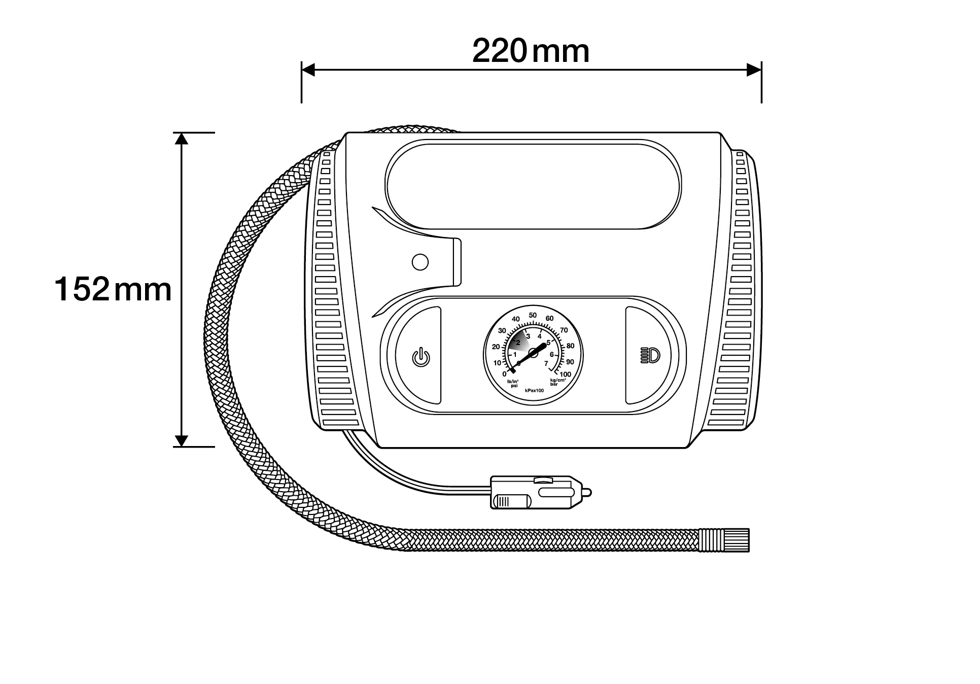 Ilustracja OTI2110 AMS-OSRAM urządzenie do pomiaru ciśnienia w kole i pompownia powietrza