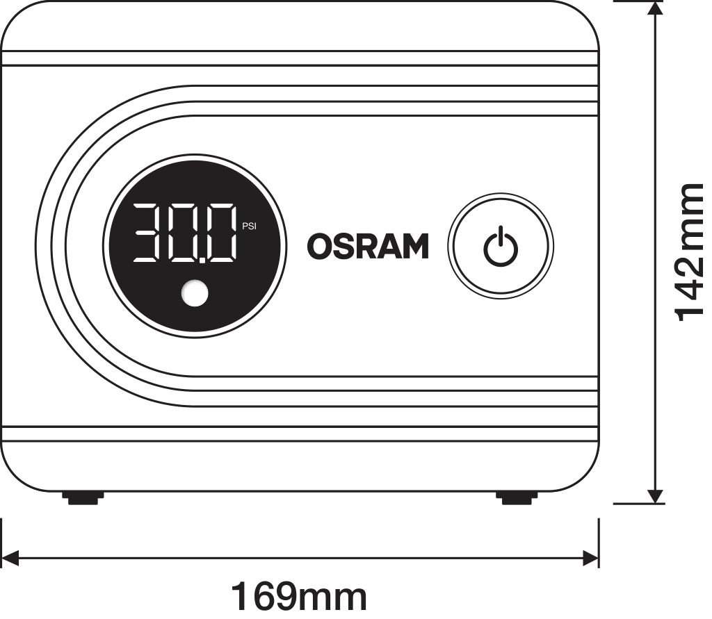 Ilustracja OTI612ESN AMS-OSRAM urządzenie do pomiaru ciśnienia w kole i pompownia powietrza
