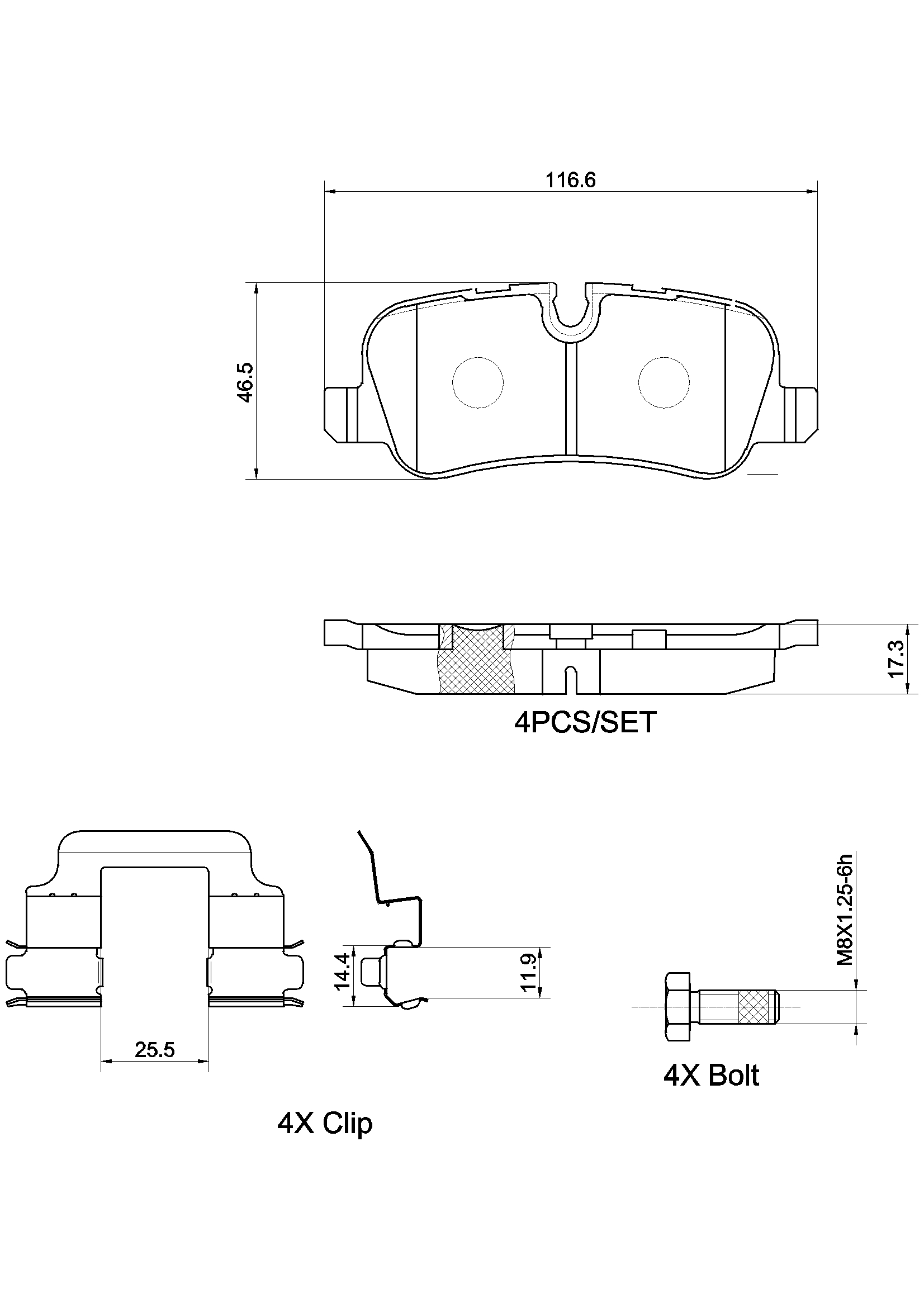 Ilustracja P 44 013X BREMBO klocki hamulcowe