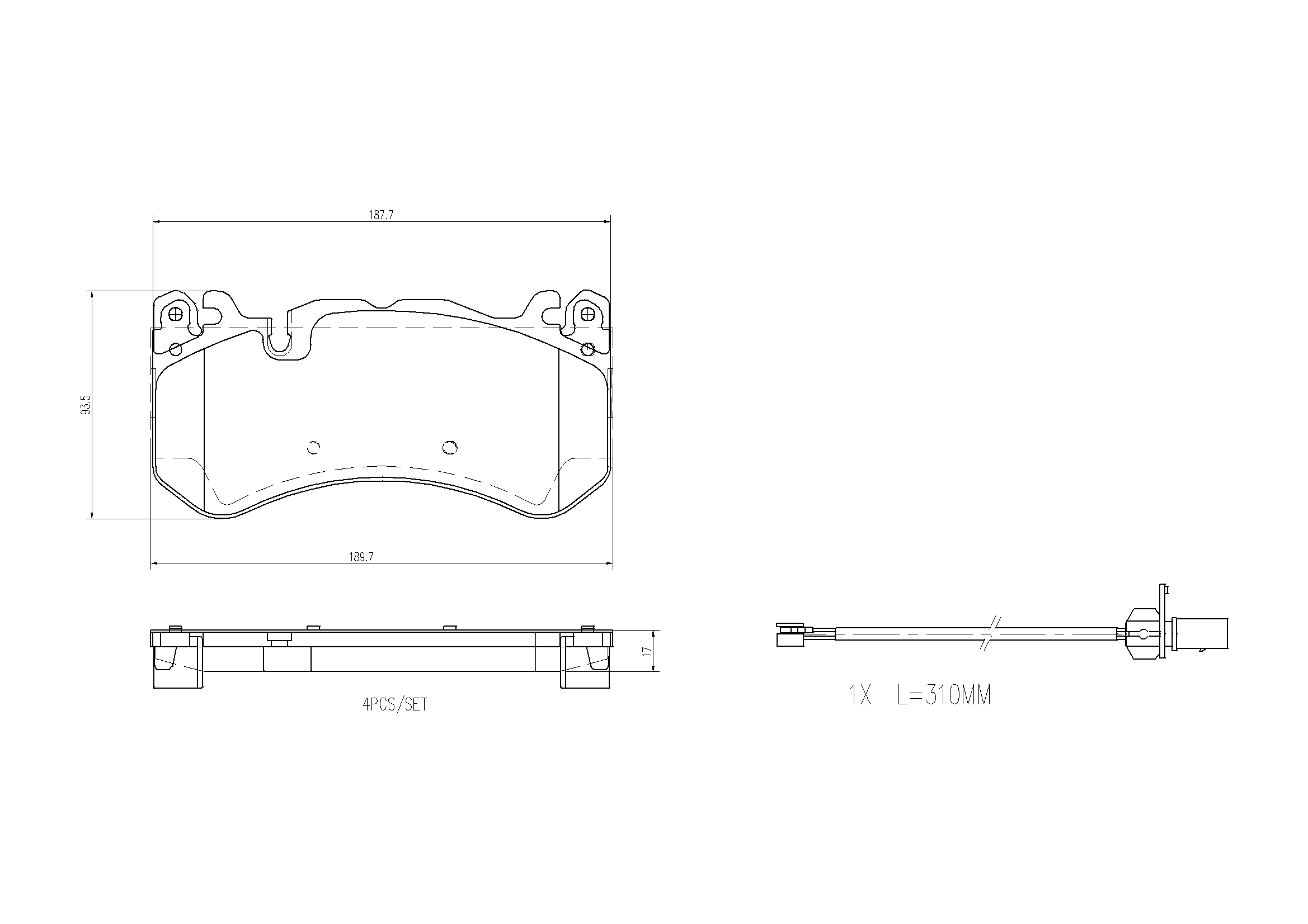 Ilustracja P 50 164 BREMBO klocki hamulcowe