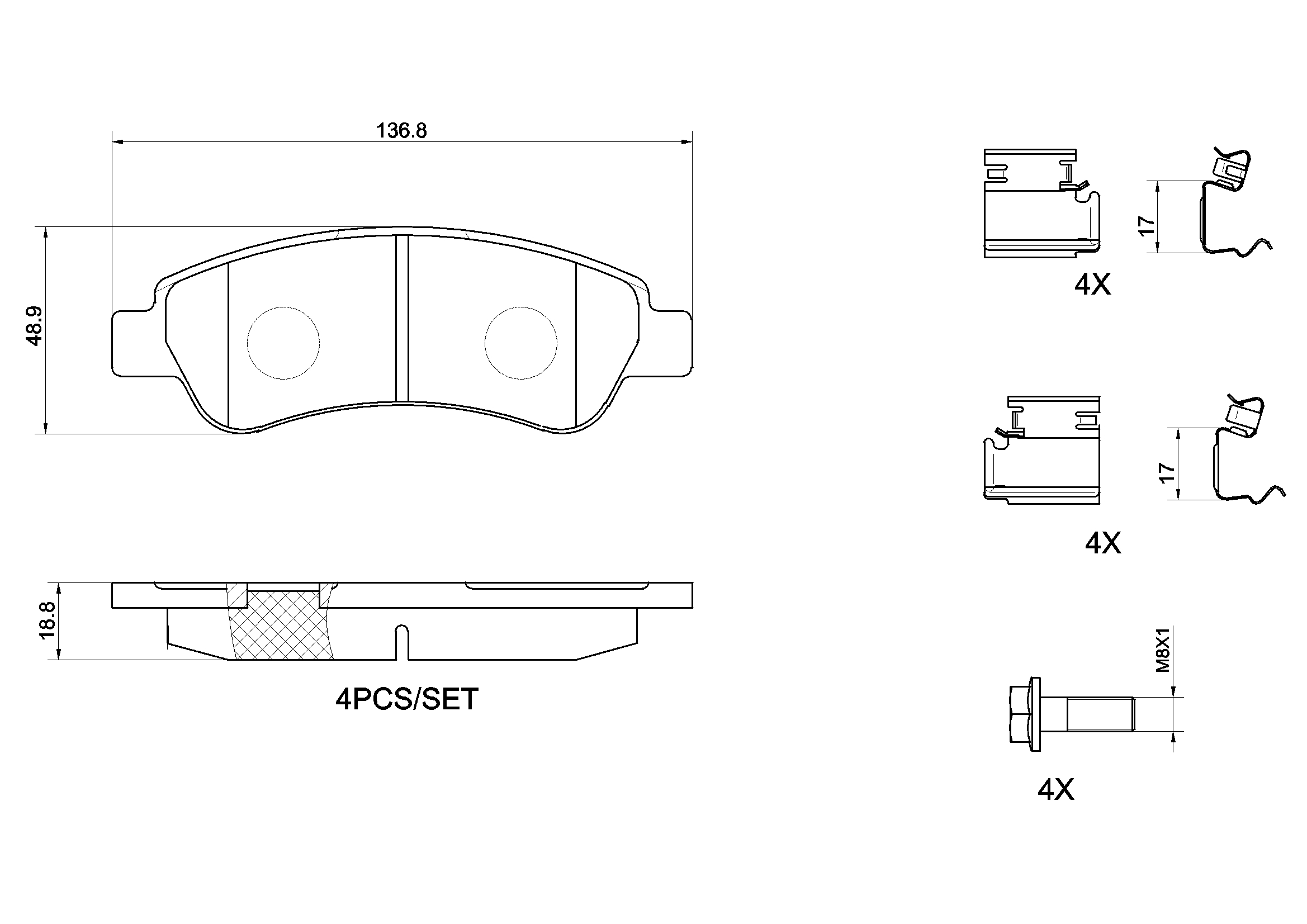 Ilustracja P 61 091G BREMBO klocki hamulcowe