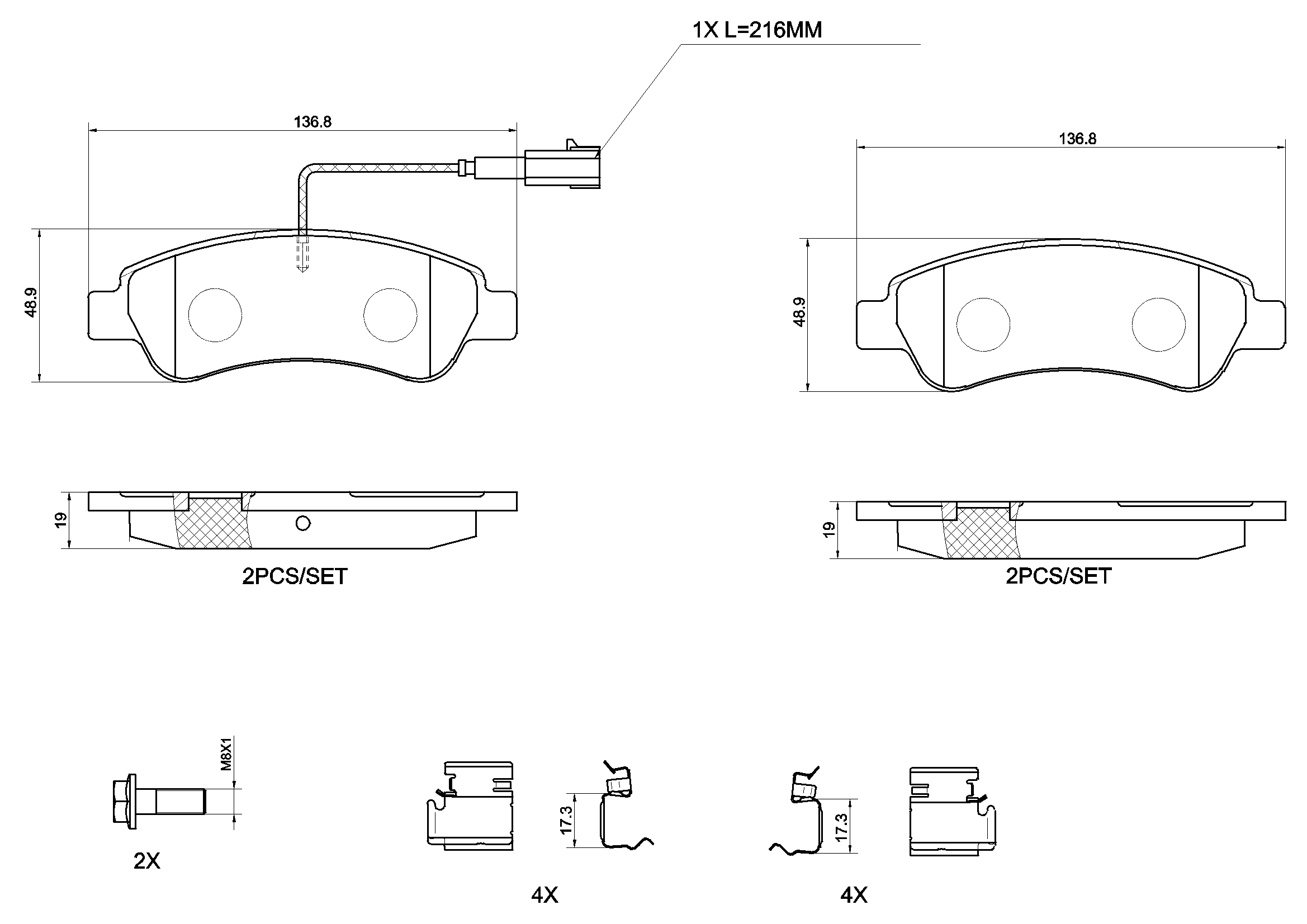 Ilustracja P 61 125G BREMBO klocki hamulcowe