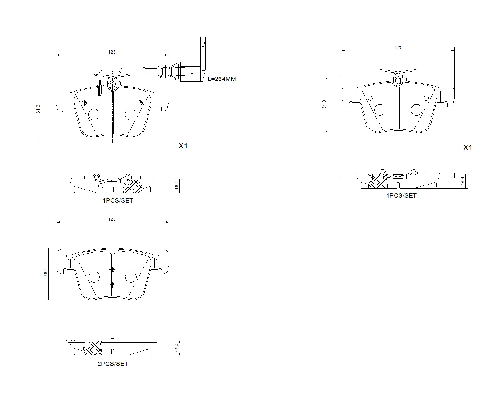 Ilustracja P 85 162X BREMBO klocki hamulcowe