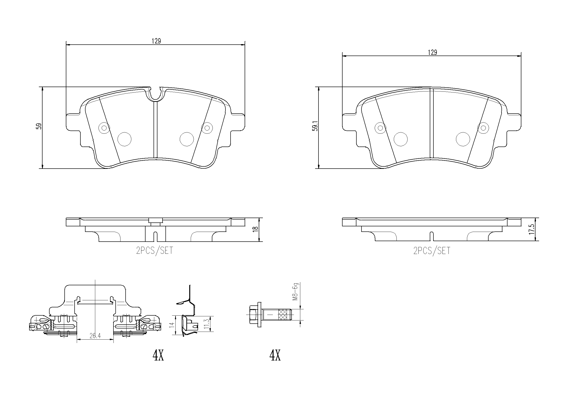 Ilustracja P85185NX BREMBO klocki hamulcowe