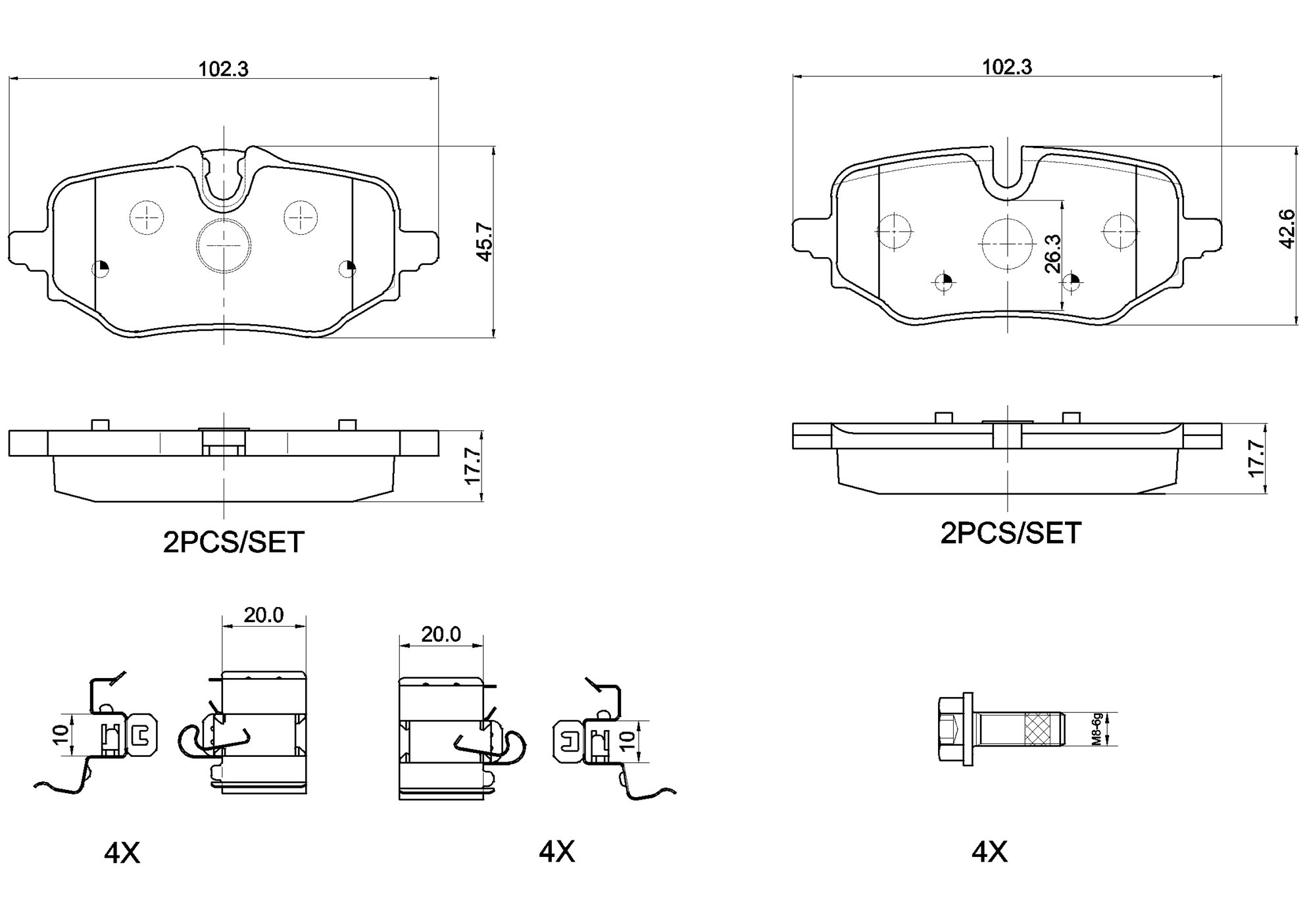Ilustracja P 06 122 BREMBO klocki hamulcowe