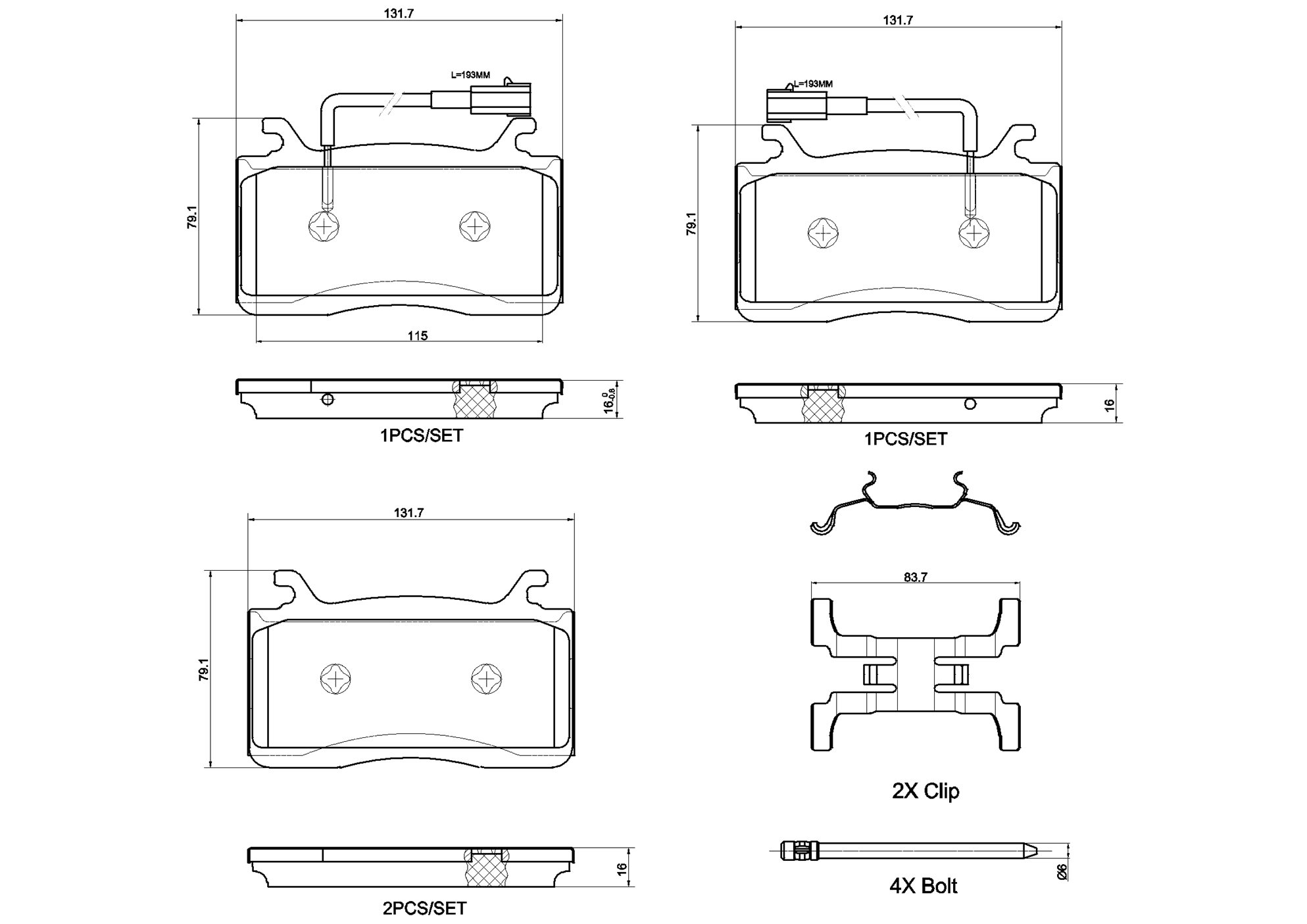 Ilustracja P 23 187X BREMBO klocki hamulcowe