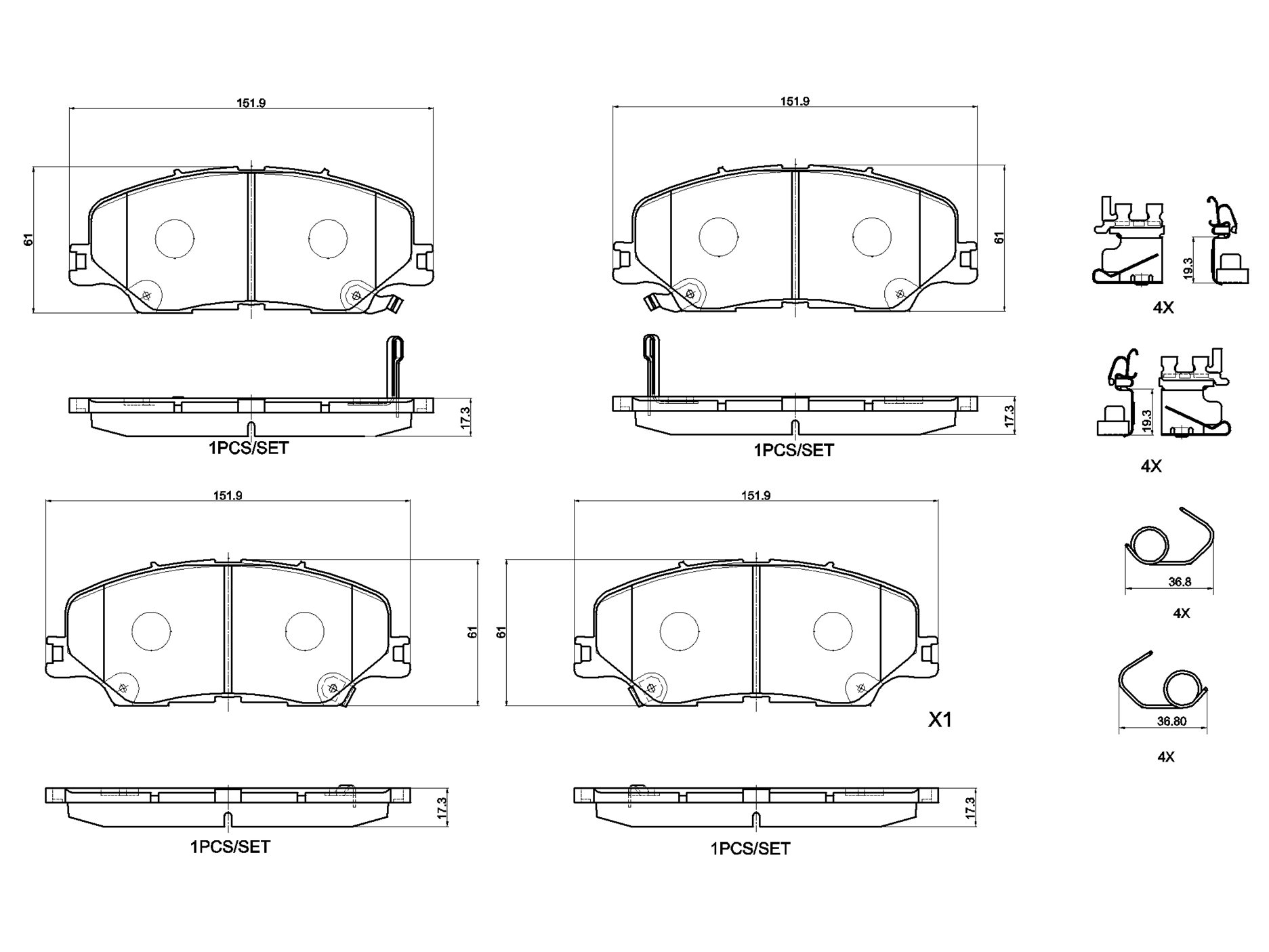 Ilustracja P 34 014 BREMBO klocki hamulcowe