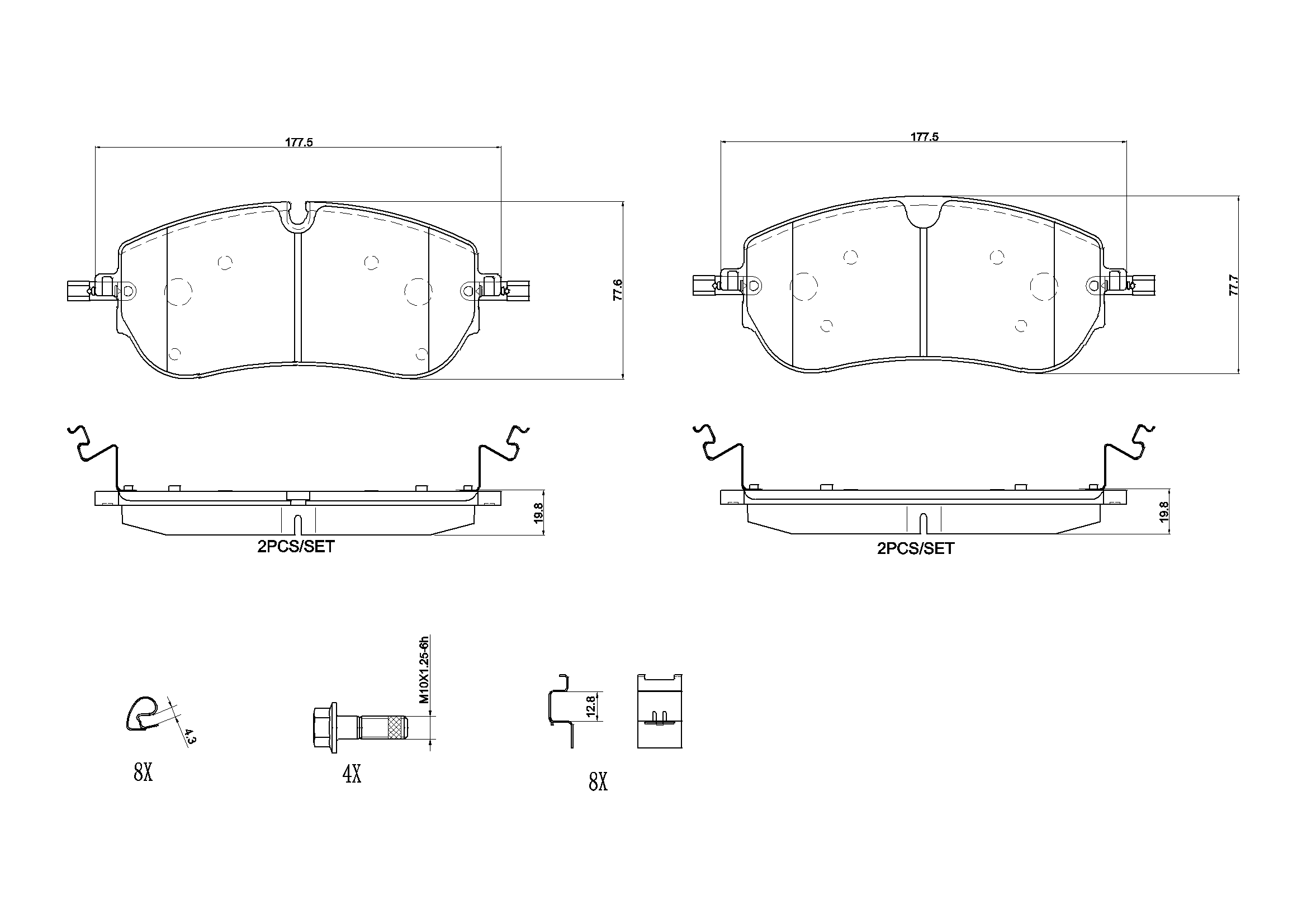 Ilustracja P 36 038 BREMBO klocki hamulcowe