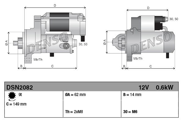 Ilustracja DSN2082 DENSO rozrusznik