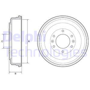 Ilustracja BF555 DELPHI bęben hamulcowy