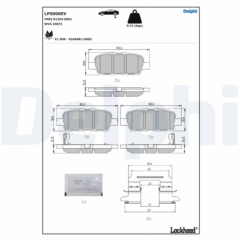 Ilustracja LP5000EV DELPHI klocki hamulcowe